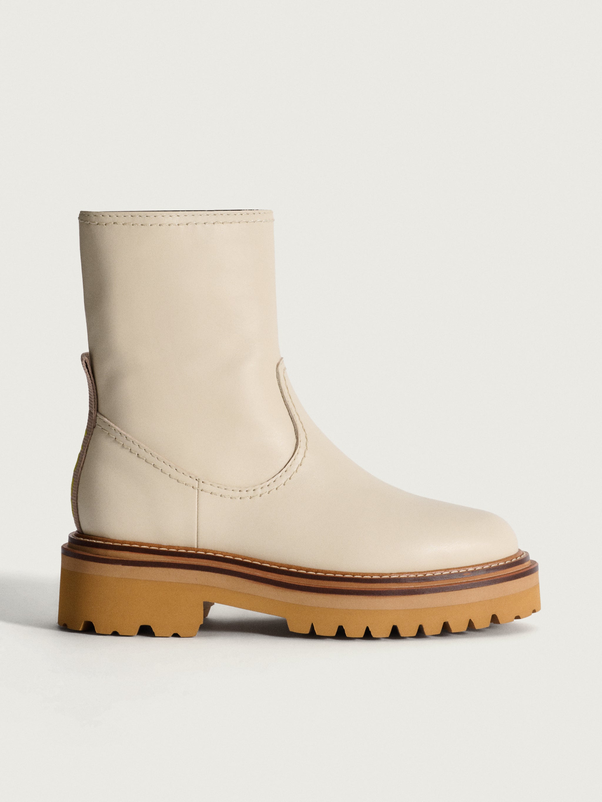 Chelsea Boots Plateau Damen Boots Beige Hohe Chunky Chelsea