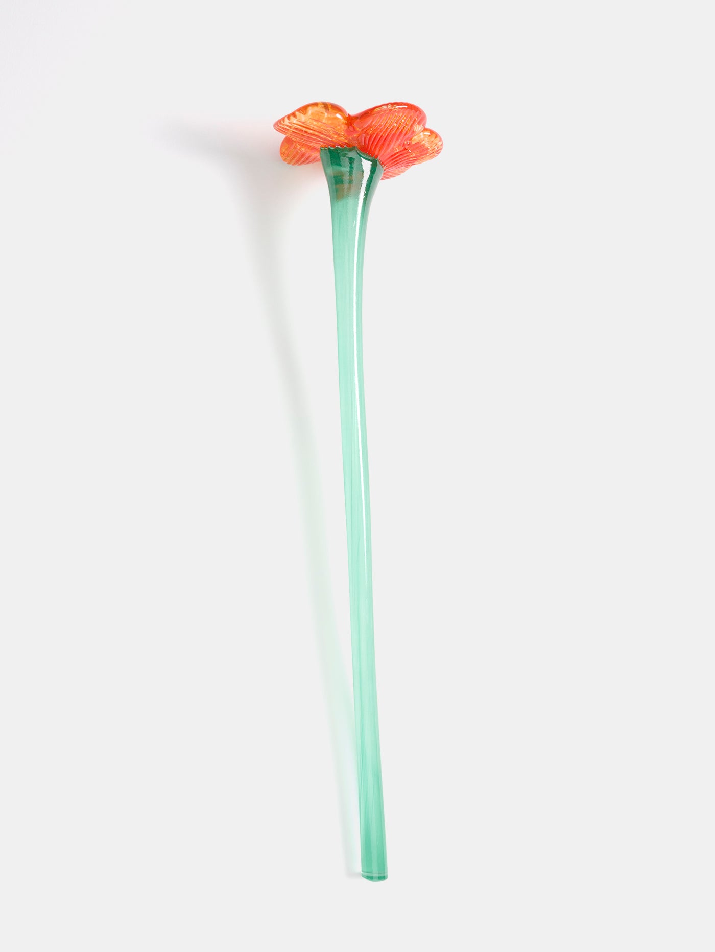 MOUTHBLOWN CRYSTAL FLOWER ORANGE