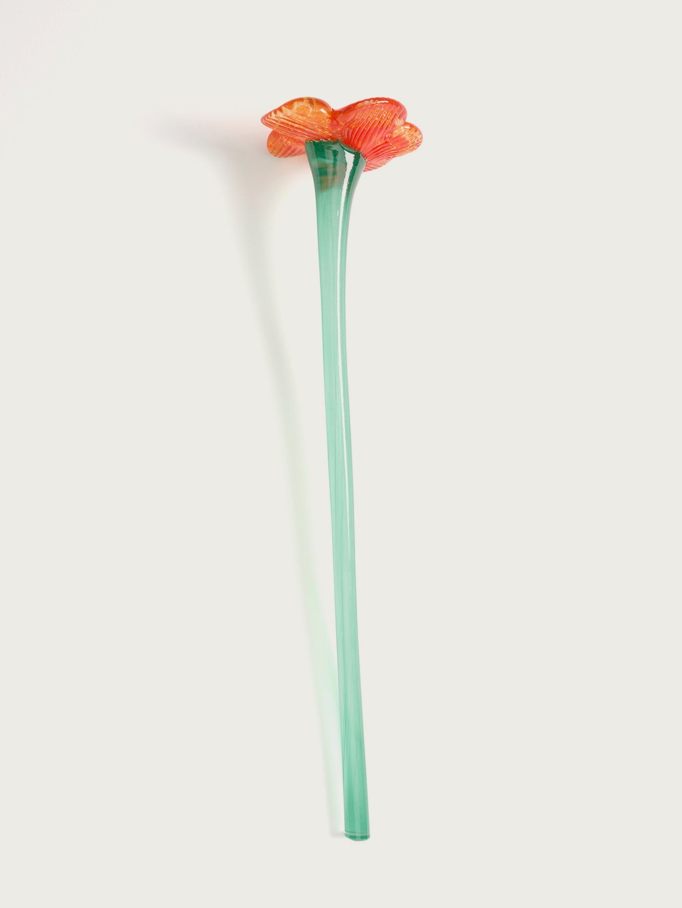 Mouthblown Crystal Flower Orange