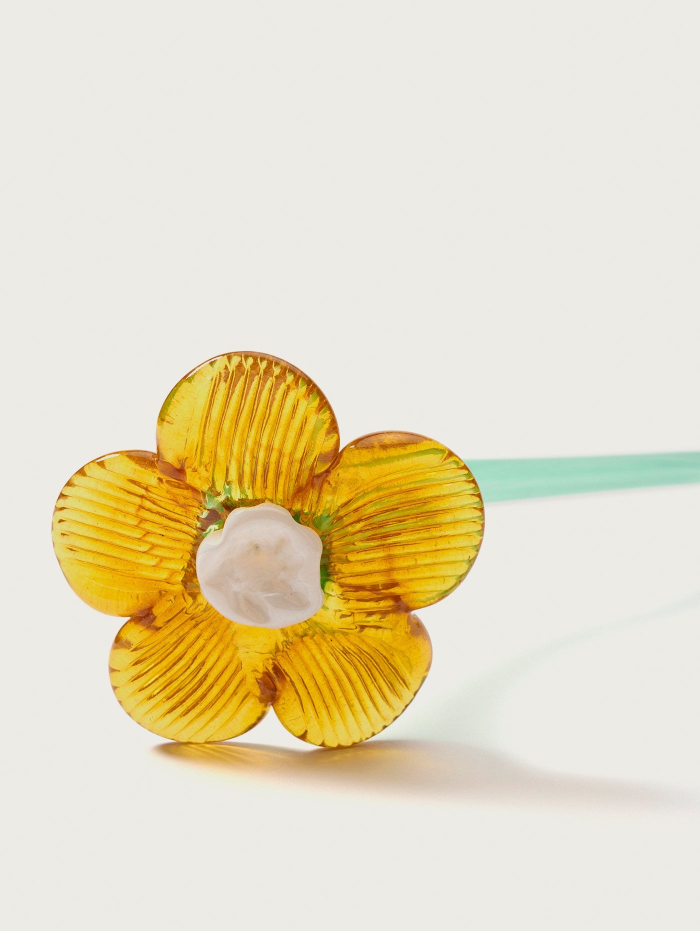 Mouthblown Crystal Flower Mustard