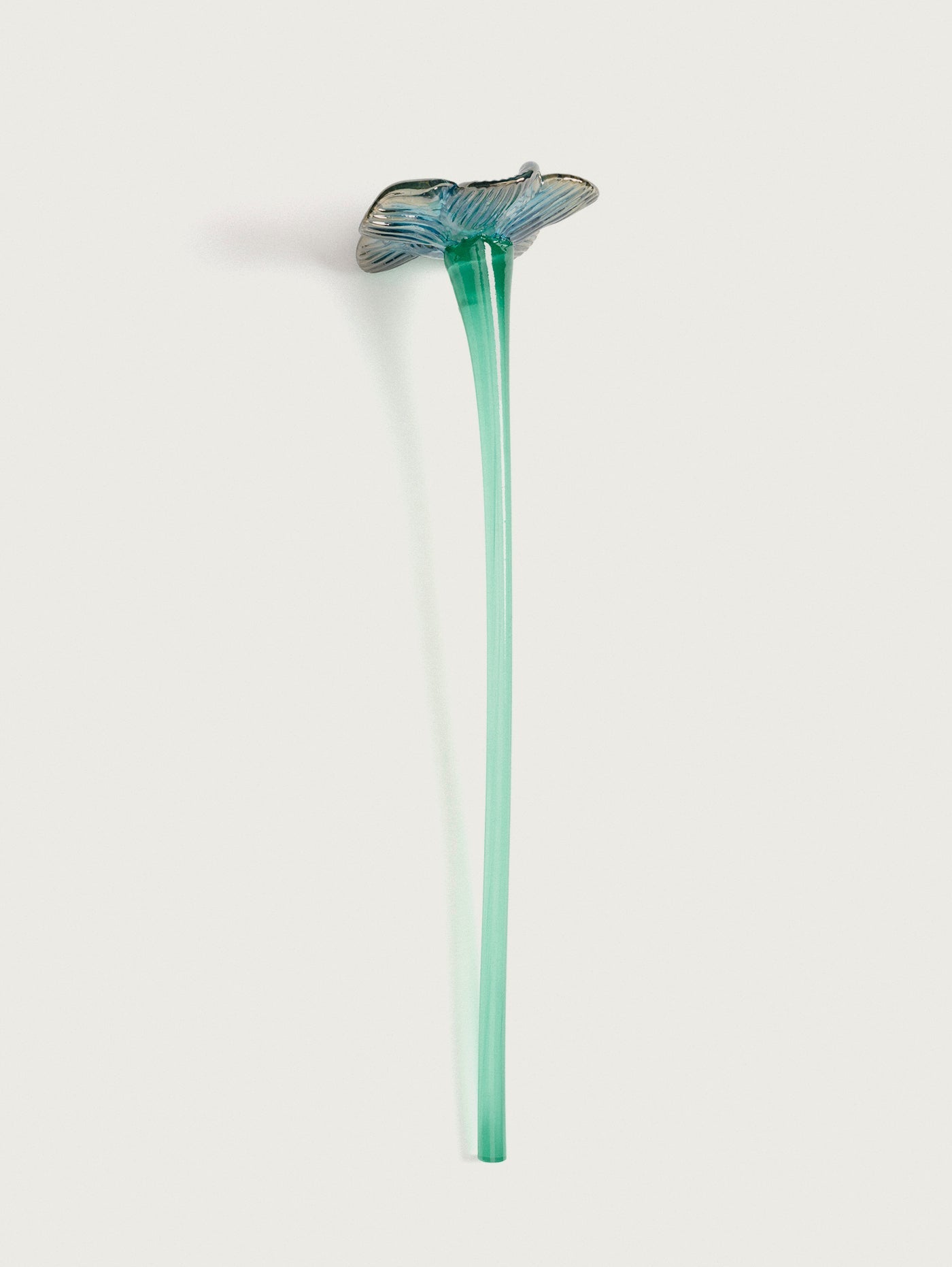 Mouthblown Crystal Flower Silver