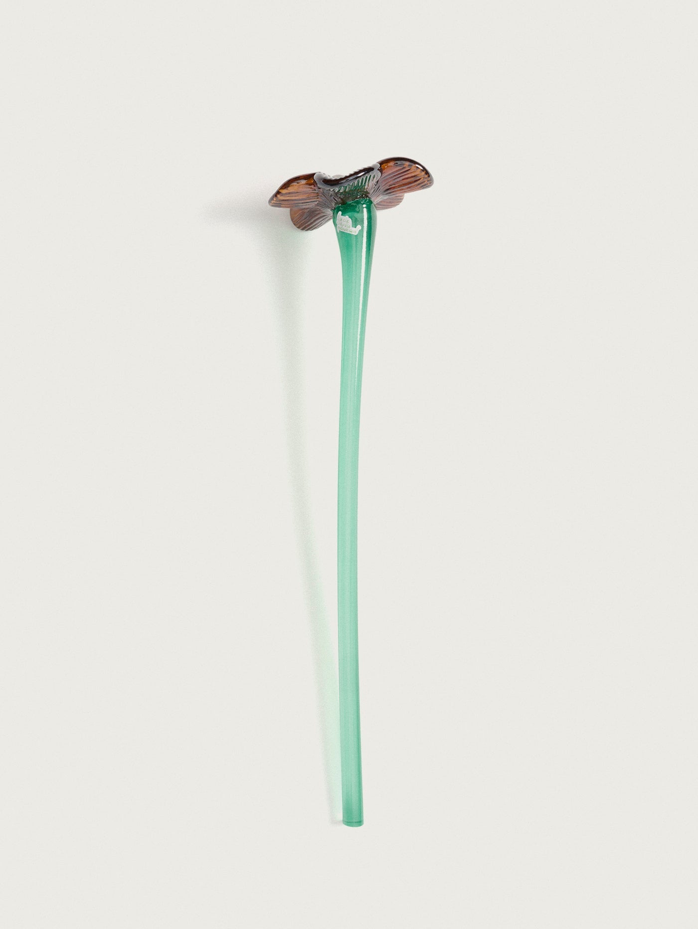 Mouthblown Crystal Flower Brown