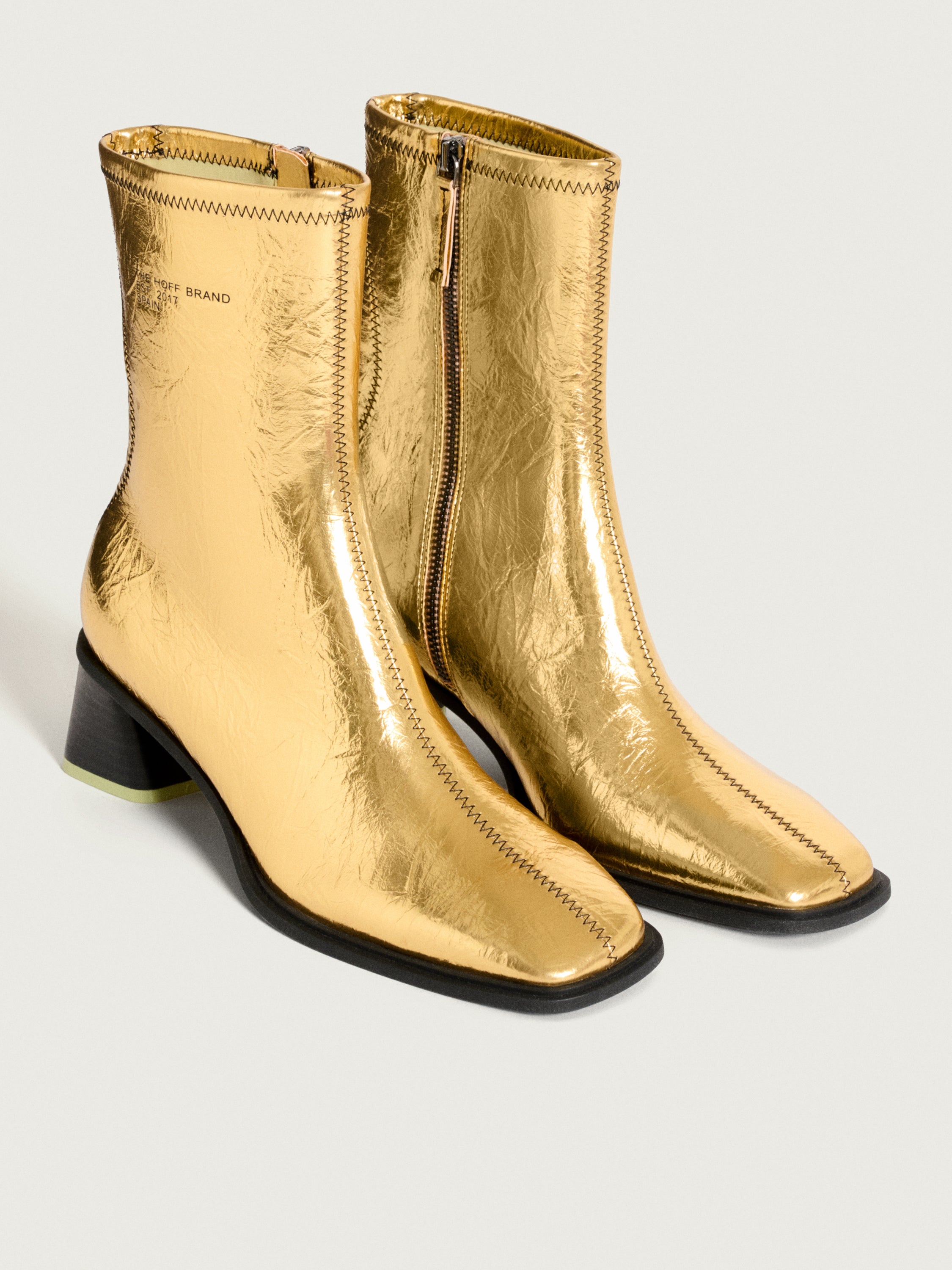 DATE GOLD HEELED ANKLE BOOT