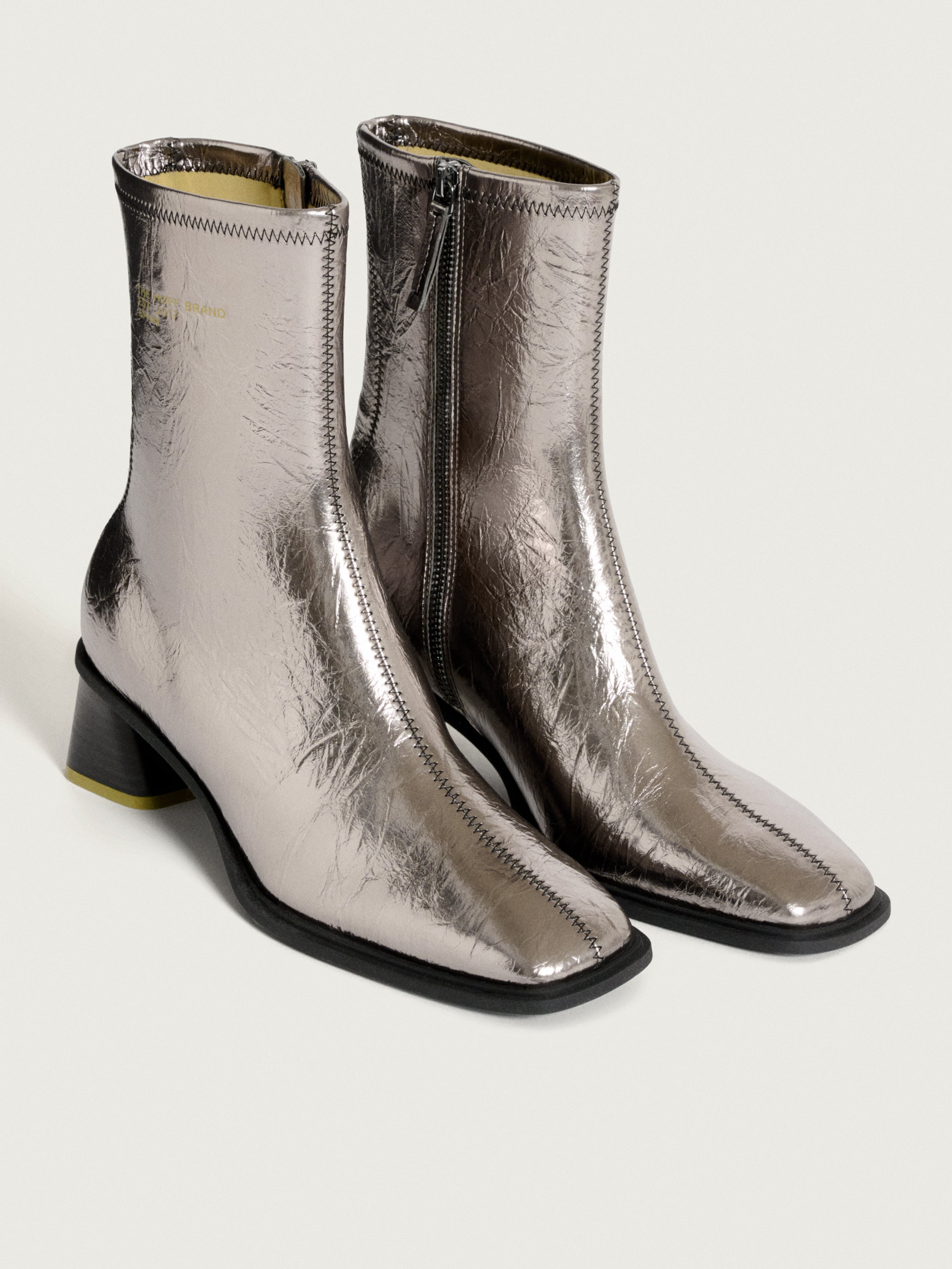 DATE GREY HEELED ANKLE BOOT