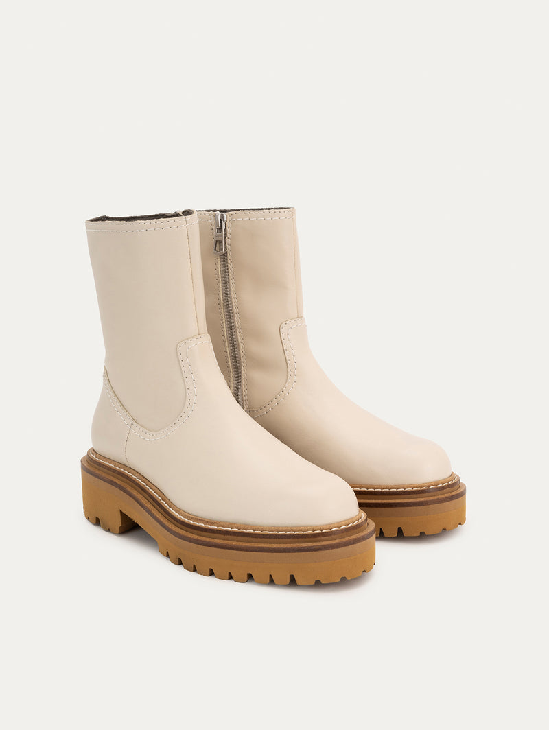 OFF WHITE OFFICE LEATHER BOOT