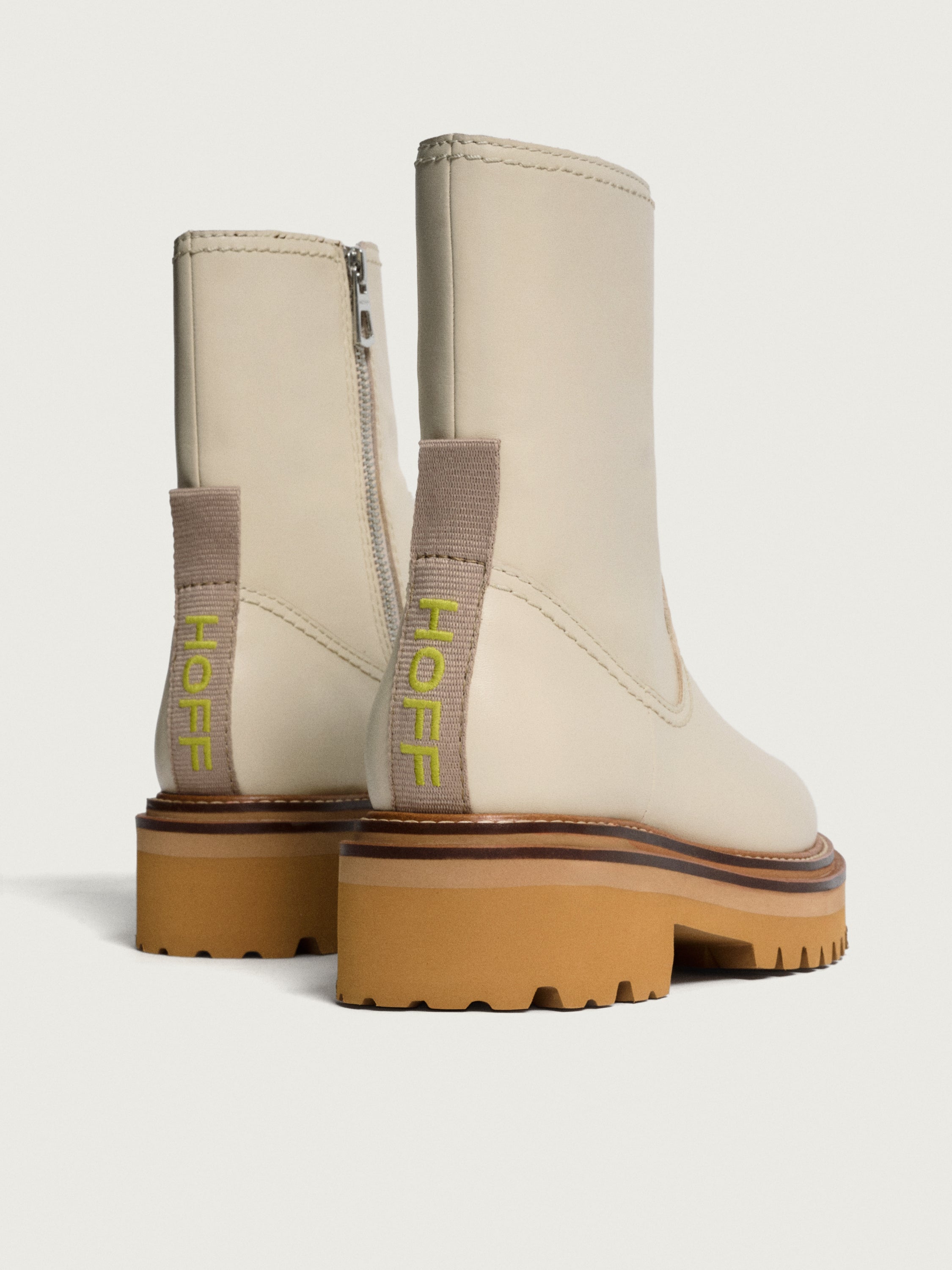 OFFICE OFF WHITE LEATHER BOOT