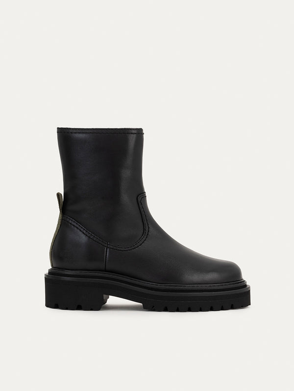 BLACK OFFICE LEATHER BOOT