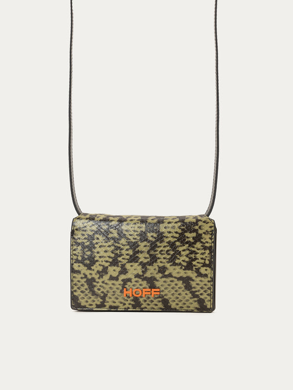 ANIMAL PRINT GREEN WALLET WITH STRAP 