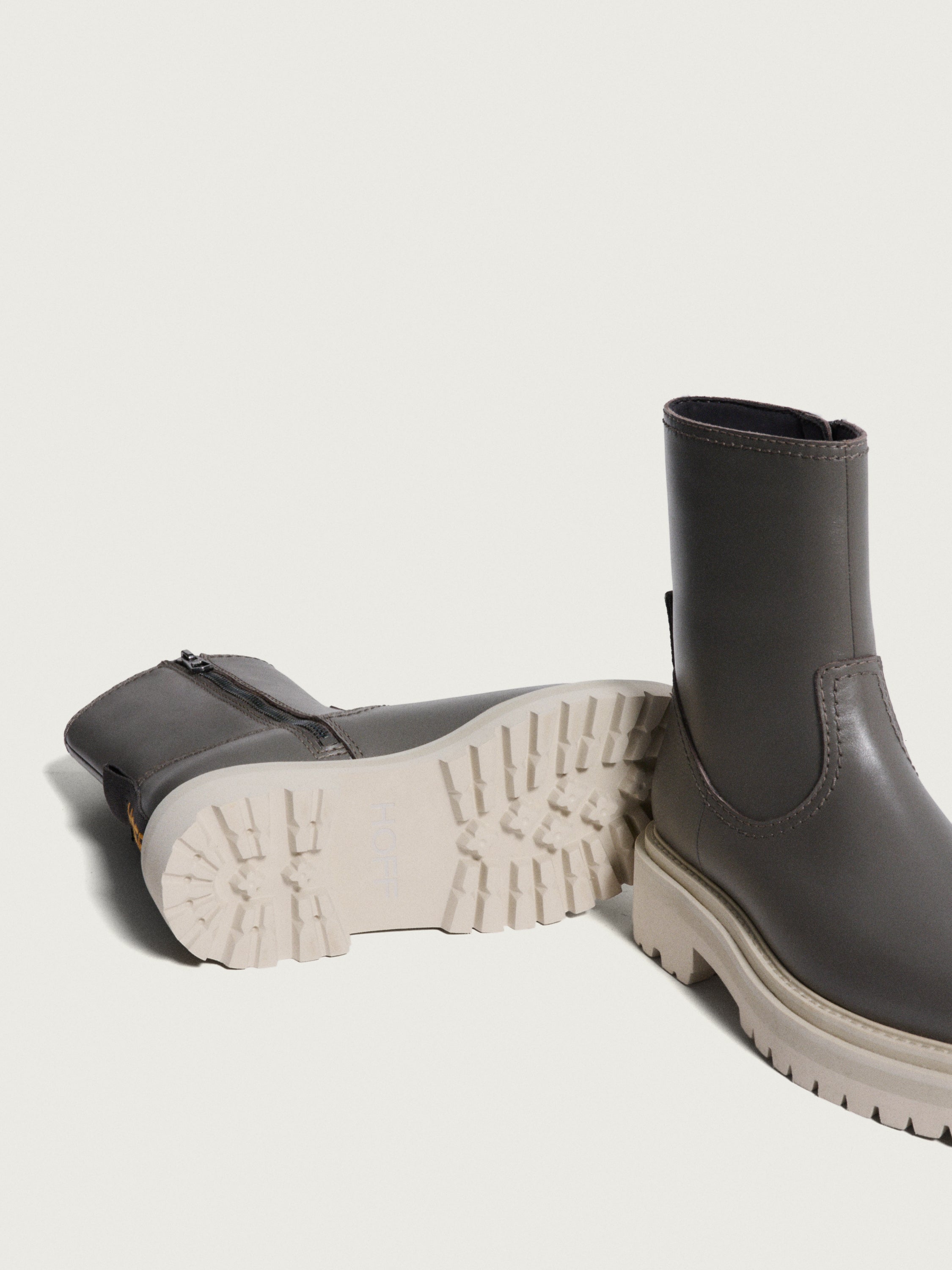 OFFICE GRAY LEATHER BOOT