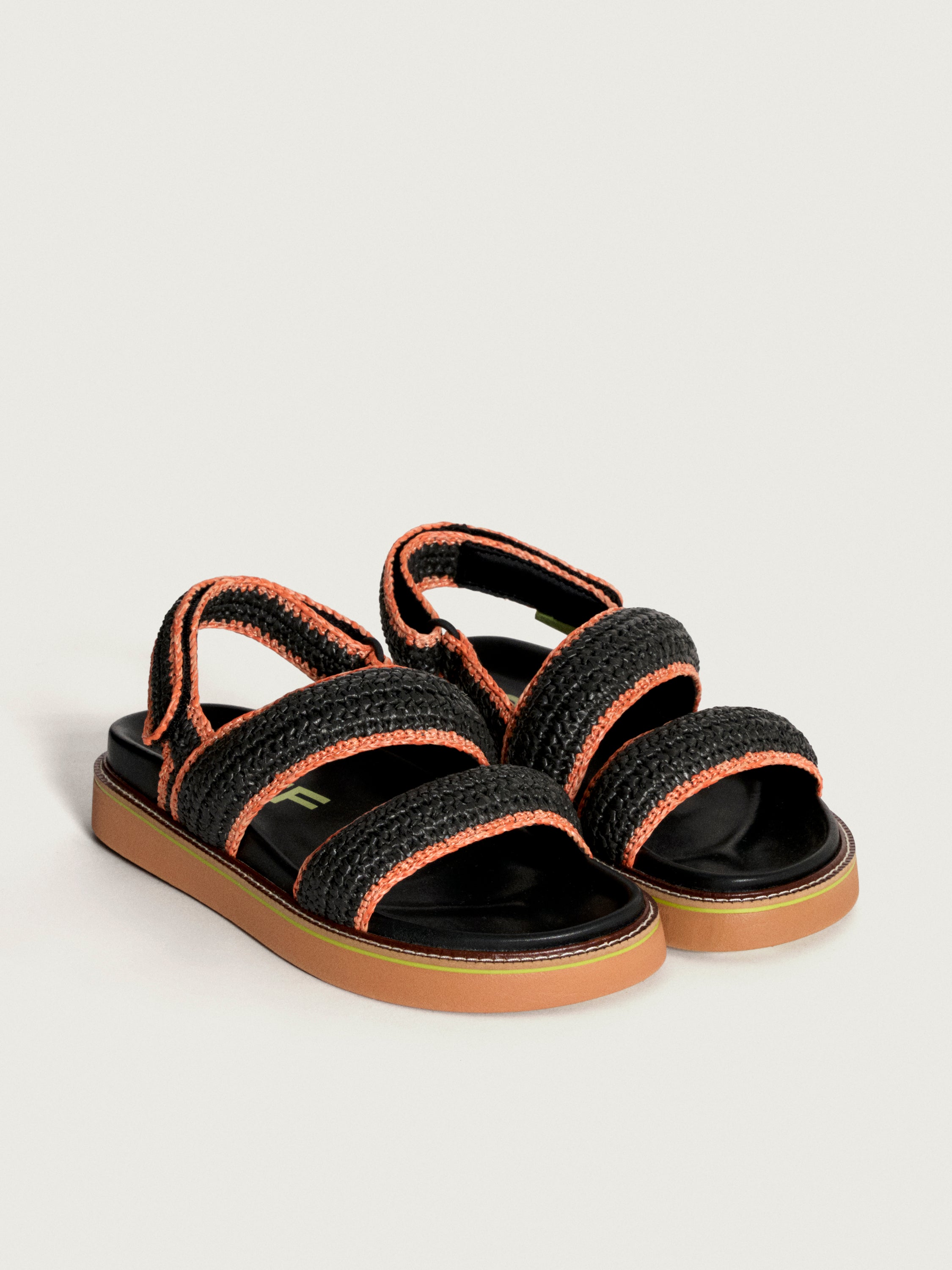 SANDALE ROAD RAFFIA NOIR