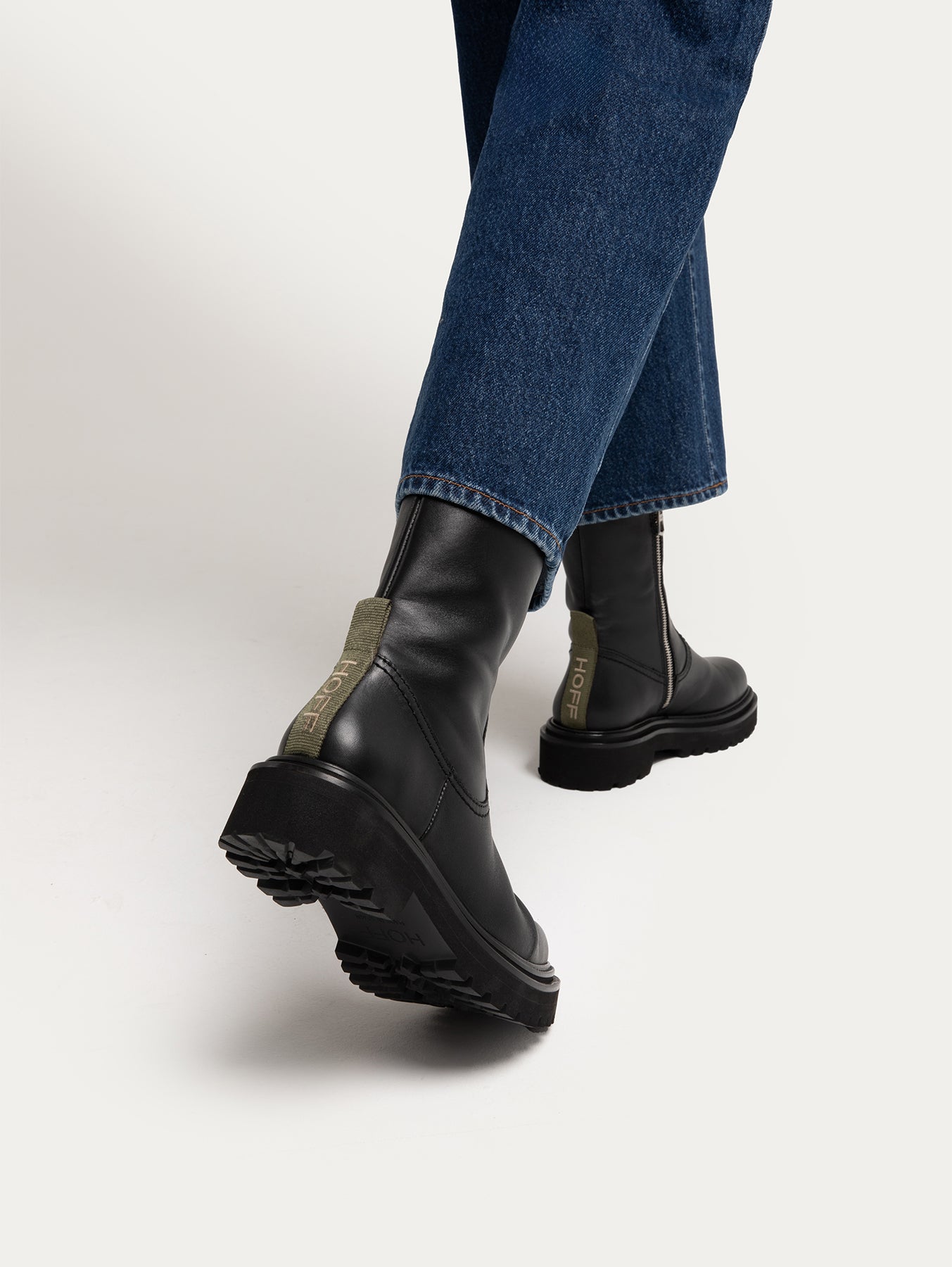 Office black leather outlet ankle boots